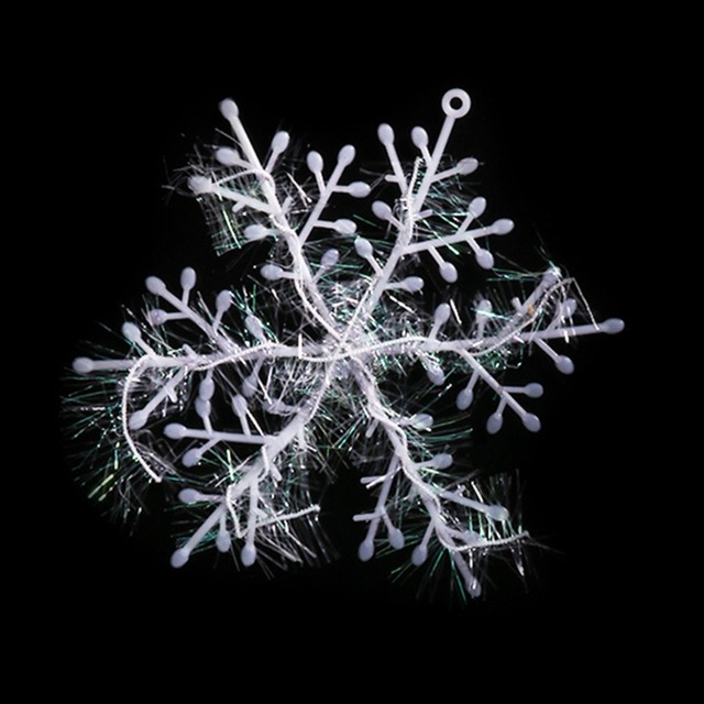 30pcs Plastic White Snowflakes Ornaments Christmas Decorations Artificial  Snow Hanging Snowflake Decor for Winter Wonderland - AliExpress